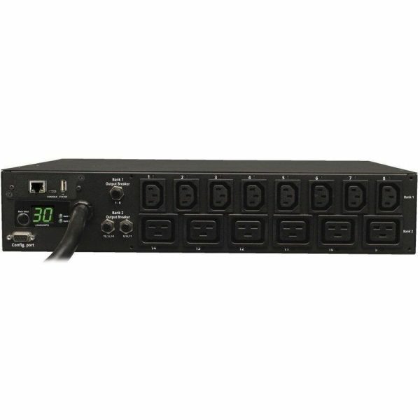 Eaton 5.5kW Single-Phase Switched PDU - LX Interface, 208/230V Outlets (8 C13 & 6 C19), L6-30P Input, 15 ft. (4.57 m) Cord, 2U Rack-Mount, TAA - Image 3