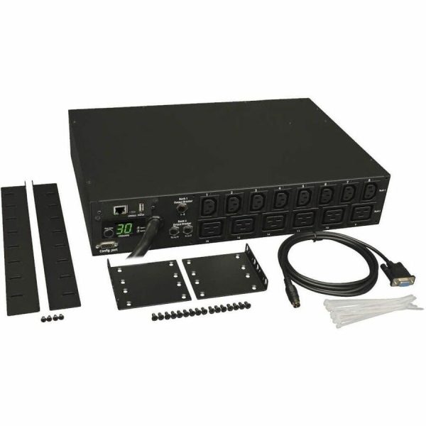 Eaton 5.5kW Single-Phase Switched PDU - LX Interface, 208/230V Outlets (8 C13 & 6 C19), L6-30P Input, 15 ft. (4.57 m) Cord, 2U Rack-Mount, TAA - Image 4