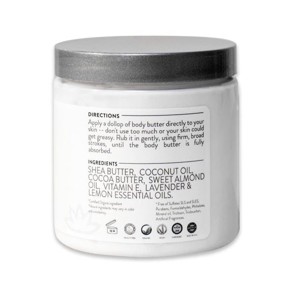 Organic Whipped Body Butter  Peppermint Vanilla Vegan 24 Hr Hydration Less Stretch Marks All Skin Types Child Safe Organic 8 oz - Image 3