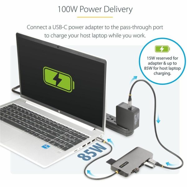 StarTech.com USB-C Triple-Monitor Multiport Adapter, Dual 4K 60Hz + 4K 30Hz HDMI & DP, 4x USB-A, 100W PD Pass-Through, GbE, SD Card Reader - Image 5