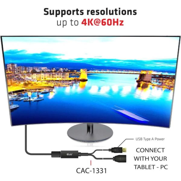 Club 3D HDMI to DisplayPort 4K60Hz M/F Active Adapter - Image 4