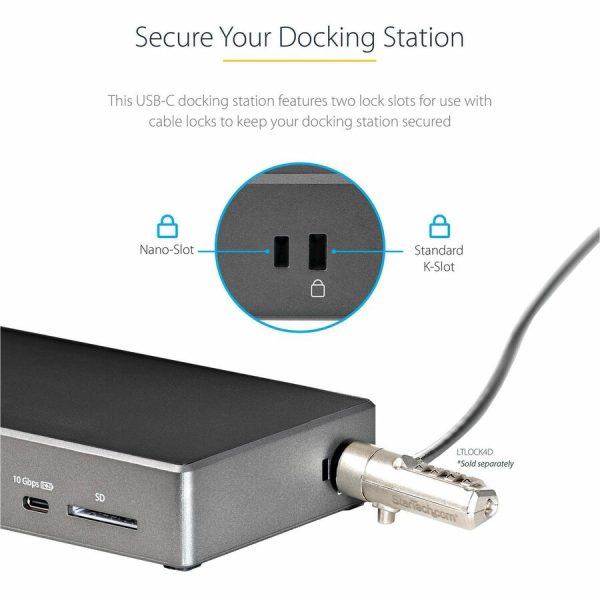 StarTech.com USB C Dock, Triple 4K Monitor USB-C Docking Station with DP 1.4 & DSC, 2x DisplayPort & 1x HDMI, 100W PD, 6x USB (2x 10Gbps) - Image 3