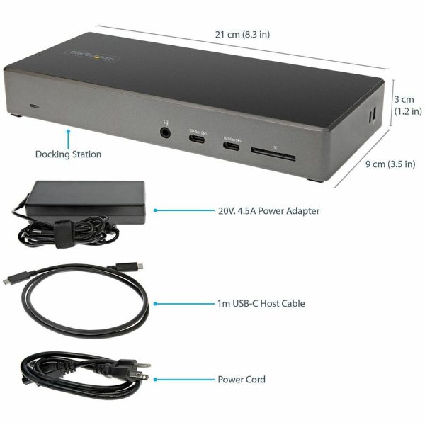 StarTech.com USB C Dock, Triple 4K Monitor USB-C Docking Station with DP 1.4 & DSC, 2x DisplayPort & 1x HDMI, 100W PD, 6x USB (2x 10Gbps) - Image 4