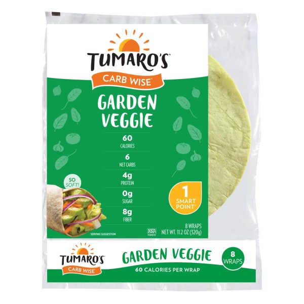 Tumaro'S 8-inch Garden Veggie Carb Wise Wraps - Case of 6 - 8 CT - Image 2
