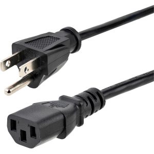 StarTech.com 15ft (4.5m) Computer Power Cord NEMA 5-15P to C13, 10A 125V, 18AWG Black Replacement AC PC Power Cord, TV/Monitor Power Cable