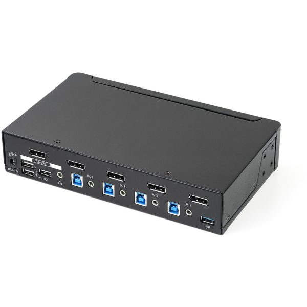 StarTech.com 4-Port DisplayPort KVM Switch - DP KVM Switch with Built-in USB 3.0 Hub for Peripherals - 4K 30 Hz - Image 4