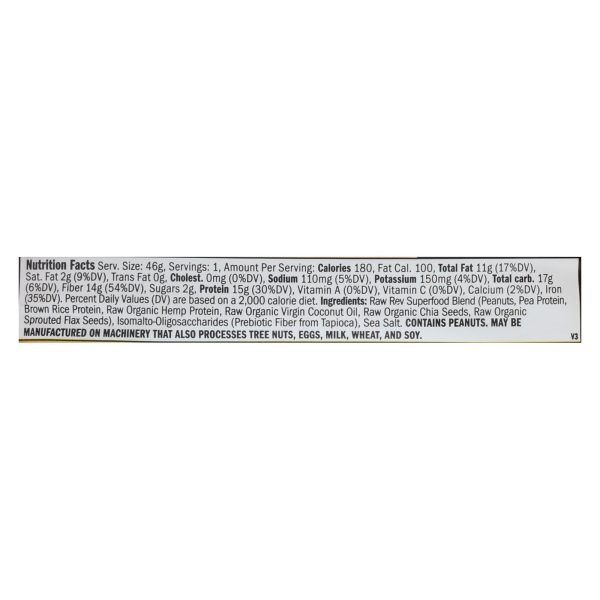 Raw Revolution Glo Bar - Creamy Peanut Butter and Sea Salt - 1.6 oz - Case of 12 - Image 2