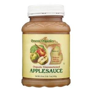 Omena Organics Apple Sauce - Organic - Unsweetend - Case of 12 - 23 oz
