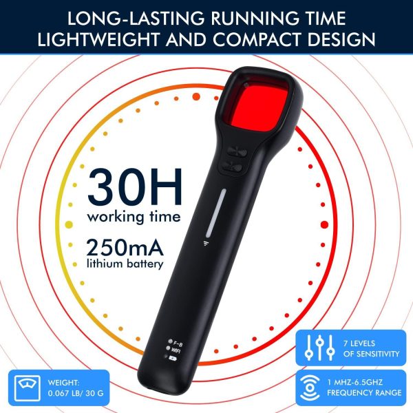 Detector   7 Sensitivity Levels Hidden Camera Finder Vibration Alarm Hidden Camera Detectors Bug Detector RF Detector Anti Spy Detector GPS Tracker Detector Bug Sweeper Detector - Image 5
