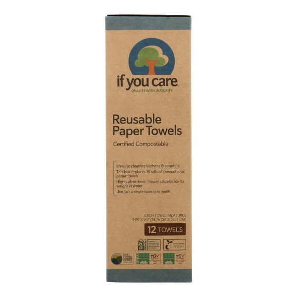 If You Care Paper Towels - Reusable - Nat - Case of 8 - 12 count - Image 2
