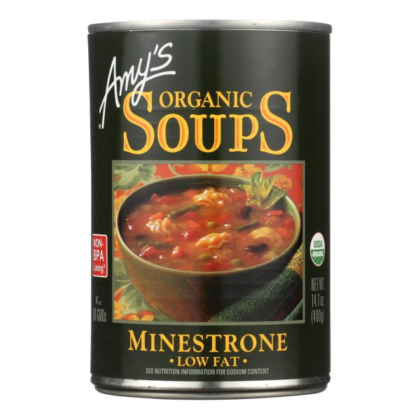 Amy's - Organic Low Fat Minestrone Soup - Case of 12 - 14.1 oz - Image 2