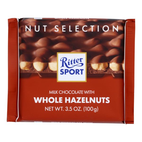 Ritter Sport Chocolate Bar - Milk Chocolate - Whole Hazelnuts - 3.5 oz Bars - Case of 10 - Image 2