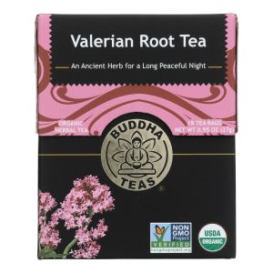 Buddha Teas - Organic Tea - Valerian Root - Case of 6 - 18 Count