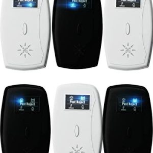 New 2022 6Pack Effective Ultrasonic Pest Repeller  Wall Plugin Electromagnetic  Ionic  Ant Fly Mosquito Mouse Rats Roach Repellent Indoor  Cockroach Control Safe Quiet Device  Up to 9000 Sq.Ft