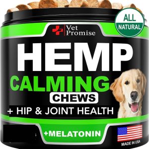 Vet Promise Hemp Calming Chews for Dogs   Hip and Joint Supplement for Dogs