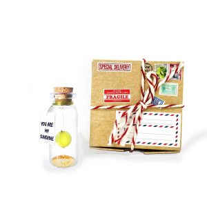 Tiny Magical Message in a Bottle Gift Idea Classy Inspirational Gifts for Him and Her Unique Presents for Women and Men (Yellow Sun You Are My Sunshine in Craft Gift Box)