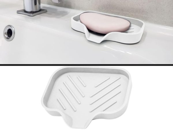 2 Pcs White Silicone Self Draining Rectangular Soap Dishes   Waterfall Soap Trays   Soap Dishes for Bar Soap   Soap Boxes   Soap Case   Soap Container   Soap Pads   Kitchen Sink   Shower   Bathroom. - Image 6