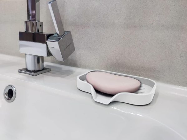 2 Pcs White Silicone Self Draining Rectangular Soap Dishes   Waterfall Soap Trays   Soap Dishes for Bar Soap   Soap Boxes   Soap Case   Soap Container   Soap Pads   Kitchen Sink   Shower   Bathroom. - Image 7