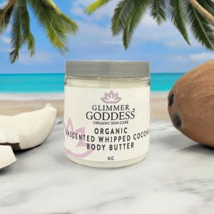 Organic Vegan Whipped Coconut Oil & Vitamin E Body Butter   UNSCENTED Moisturizing Anti aging Skin Repairing 8 oz.