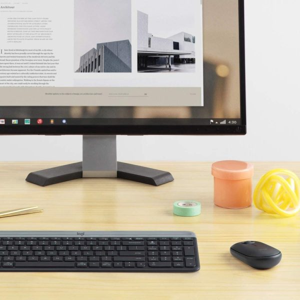 Logitech MK470 Slim Wireless Keyboard and Mouse Combo - Modern Compact Layout, Ultra Quiet - Off White - Image 3