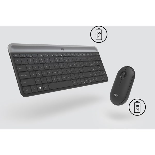 Logitech MK470 Slim Wireless Keyboard and Mouse Combo - Modern Compact Layout, Ultra Quiet - Off White - Image 4