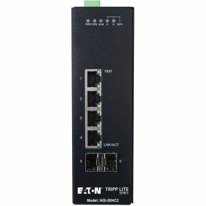 Eaton Tripp Lite Series 4-Port Lite Managed Industrial Gigabit Ethernet Switch - 10/100/1000 Mbps, 2 GbE SFP Slots, -10° to 60°C, DIN Mount, TAA