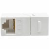 Eaton Tripp Lite Series Cat6a Straight-Through Modular In-Line Snap-In Coupler with 90-Degree Down-Angled Port, White (RJ45 F/F), TAA - Image 4