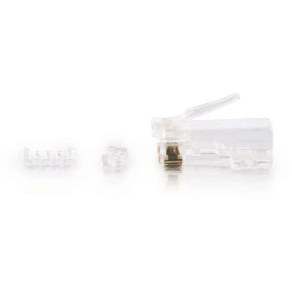 C2G RJ45 Cat5E Modular (with Load Bar) Plug for Round Solid/Stranded Cable - 100pk - Image 2