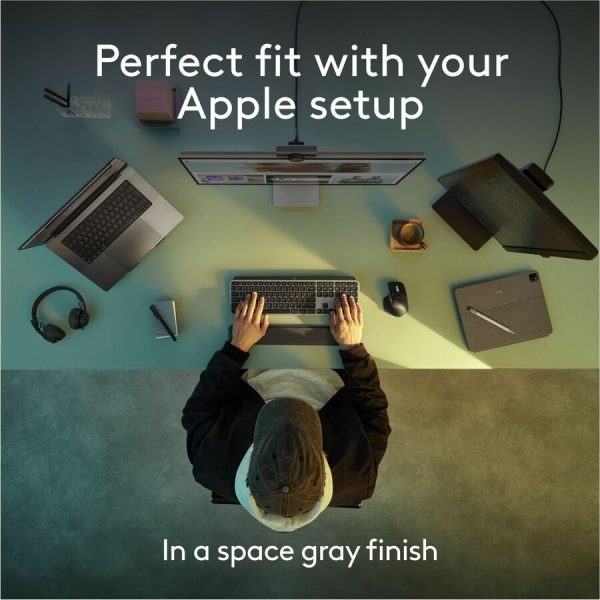 Logitech MX Keys S for Mac, Wireless Keyboard, Fluid, Precise Laptop-Like Typing, Programmable Keys, Backlit, Bluetooth USB C Rechargeable for MacBook Pro, Macbook Air, iMac, iPad (Space Grey) - Image 9