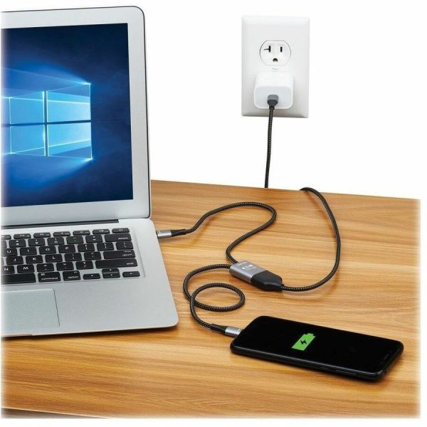 Eaton Tripp Lite Series 2-in-1 USB-C Charging Cable (M/2xM) - 100W PD Charging, 6 ft. (1.8 m) - Image 4