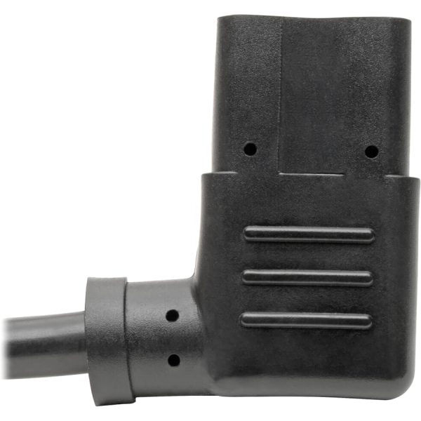 Eaton Tripp Lite Series Computer Power Cord, NEMA 5-15P to Right-Angle C13 - 10A, 125V, 18 AWG, 10 ft. (3.05 m), Black - Image 3