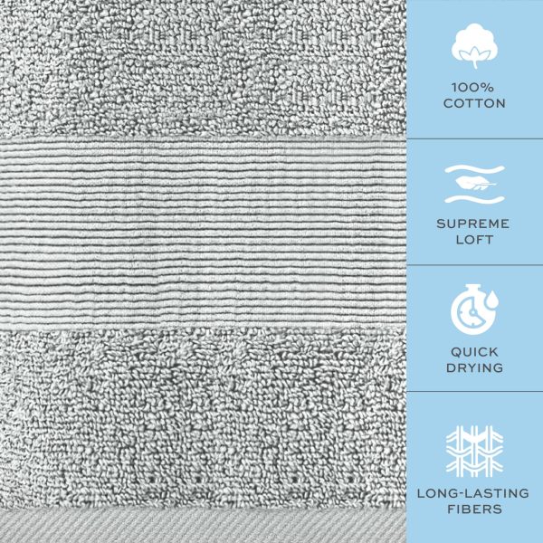 Resort Collection Soft Bath Sheet Towels | 35x70 Oversize Large Luxury Hotel Plush & Absorbent Cotton Bath Sheet [2 Pack Dolphin Grey] - Image 2