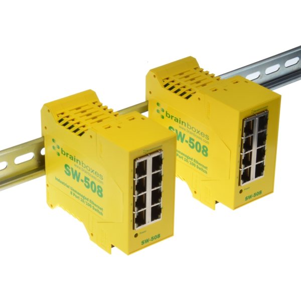 Brainboxes Industrial Ethernet 8 Port Switch DIN Rail Mountable - Image 2