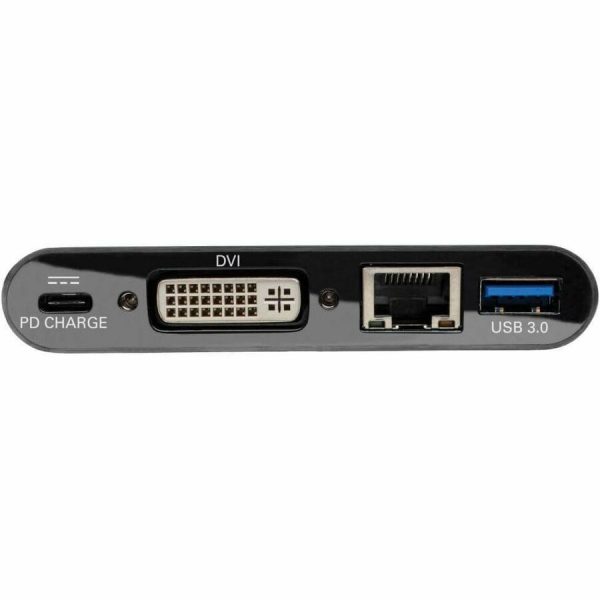 Eaton Tripp Lite Series USB-C Multiport Adapter, DVI, USB 3.x (5Gbps) Hub Port, Gbe and PD Charging, Black - Image 4