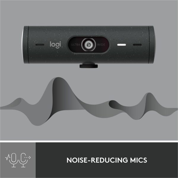 Logitech Brio 500 Full HD webcam, auto framing, noise-reducing mics, privacy shutter, streaming & video calling, Graphite - Image 4