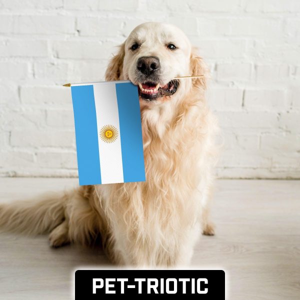 G128 50 Pack Handheld Argentina Argentinian Stick Flags | 12x18 In | Printed 150D Polyester, Country Flag, Solid Wooden Stick, Spear Gold Tip - Image 6
