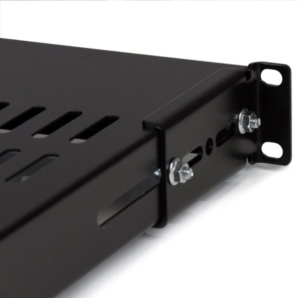 StarTech.com 1U Adjustable Mounting Depth Vented Rack Mount Shelf - 175lbs / 80kg - Image 2