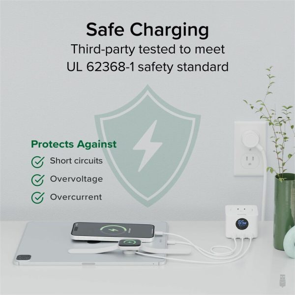 Plugable 67W USB C Power Strip, USBC Charging Station Extension Cord with Multiple Outlets - Image 4