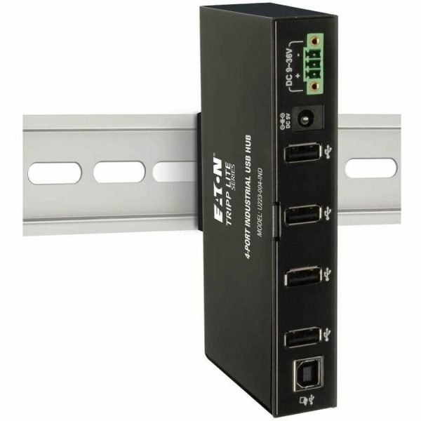 Eaton Tripp Lite Series 4-Port Industrial-Grade USB 2.0 Hub - 15 kV ESD Immunity, Metal Housing, Mountable - Image 2