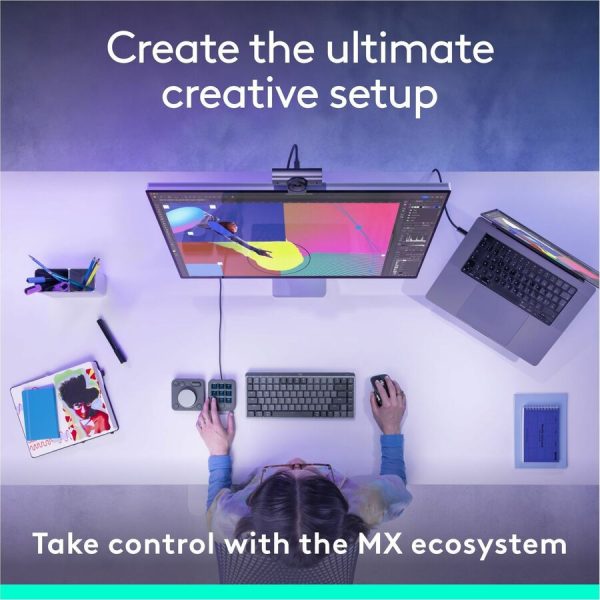 Logitech MX Creative Console, Programmable Keypad With 9 Customizable LCD Keys and Control Dial for Graphic Design, Video Editing, Photography, use with Adobe, Zoom, Spotify and more (Graphite) - Image 9