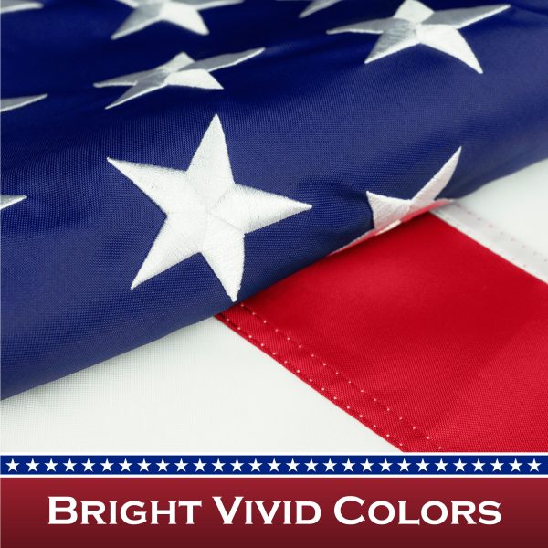 American Flag 210D Embroidered Polyester 3x5 Ft - with Pole Sleeve - Image 4