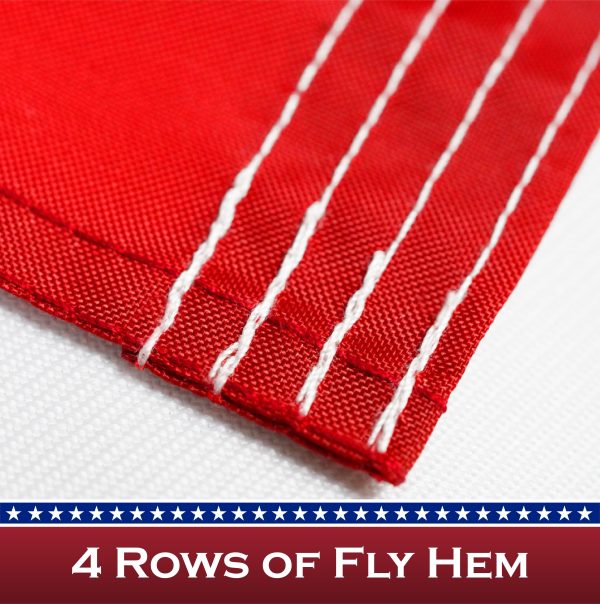 American Flag 210D Embroidered Polyester 3x5 Ft - with Pole Sleeve - Image 5
