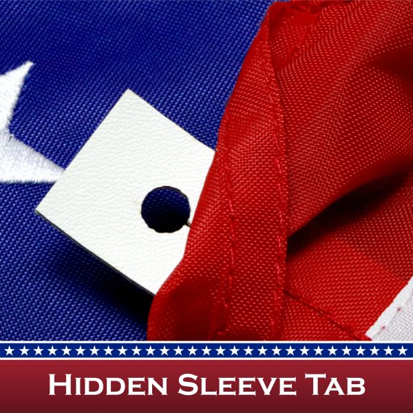 American Flag 210D Embroidered Polyester 3x5 Ft - with Pole Sleeve - Image 6
