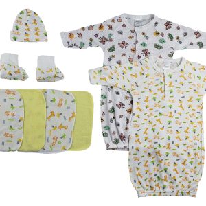 Gowns, Cap Booties And Washcloths - 8 Pc Set Cs_0025