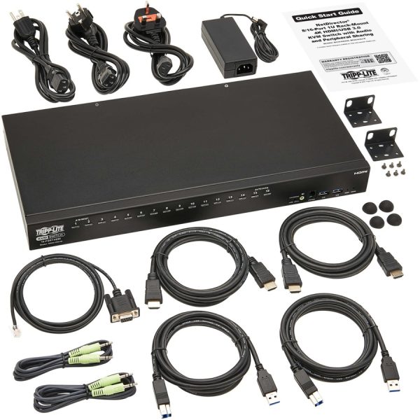 Eaton Tripp Lite Series 16-Port 4K HDMI/USB KVM Switch - 4K 60 Hz Video/Audio, USB Peripheral Sharing, 1U Rack-Mount, TAA - Image 3