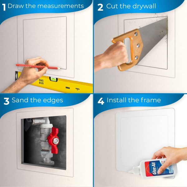Access Panel for Drywall   22 x 22 inch   Wall Hole Cover   Access Door   Plumbing Access Panel for Drywall   Heavy Durable Plastic White - Image 3