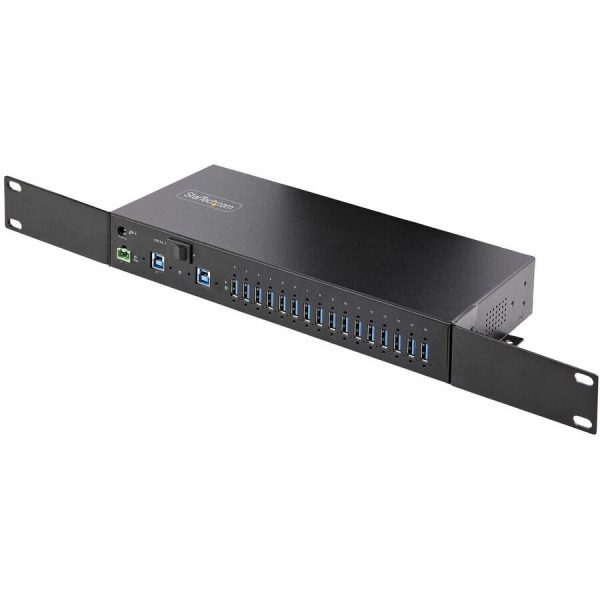 StarTech.com 16-Port Industrial USB 5Gbps Hub with Power Adapter, Mountable, Terminal Block Power, USB Charging, Dual-Host Hub/Switch - Image 7