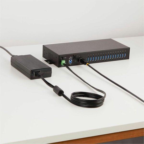 StarTech.com 16-Port Industrial USB 5Gbps Hub with Power Adapter, Mountable, Terminal Block Power, USB Charging, Dual-Host Hub/Switch - Image 9