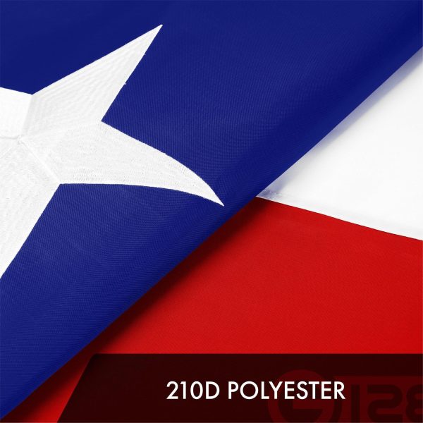 G128 3 Pack: Texas TX State Flag | 6x10 Ft | ToughWeave Series Embroidered 300D Polyester | Embroidered Design, Indoor/Outdoor, Brass Grommets - Image 4