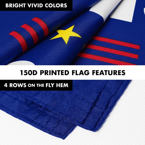 G128 Combo Pack: 6 Ft Tangle Free Aluminum Spinning Flagpole (Black) & DeSantis Election Make America Florida Flag 3x5 Ft, LiteWeave Pro Series Printed 150D Polyester | Pole with Flag Included - Image 5